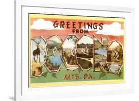 Greetings from Pocono Mountains, Pennsylvania-null-Framed Art Print