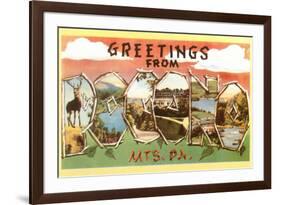 Greetings from Pocono Mountains, Pennsylvania-null-Framed Art Print