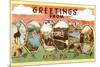 Greetings from Pocono Mountains, Pennsylvania-null-Mounted Art Print