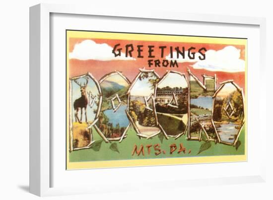 Greetings from Pocono Mountains, Pennsylvania-null-Framed Art Print