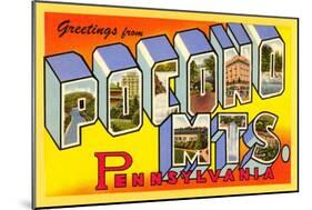 Greetings from Pocono Mountains, Pennsylvania-null-Mounted Art Print