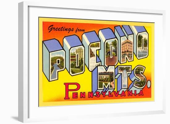 Greetings from Pocono Mountains, Pennsylvania-null-Framed Art Print
