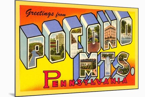 Greetings from Pocono Mountains, Pennsylvania-null-Mounted Art Print