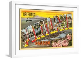 Greetings from Portland, Oregon-null-Framed Art Print