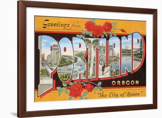 Greetings from Portland, Oregon-null-Framed Premium Giclee Print