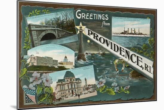 Greetings from Providence, Rhode Island-null-Mounted Art Print