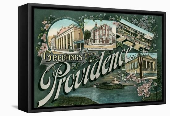 Greetings from Providence, Rhode Island-null-Framed Stretched Canvas