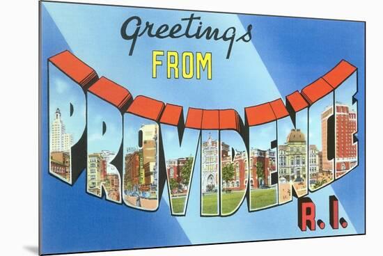 Greetings from Providence, Rhode Island-null-Mounted Premium Giclee Print