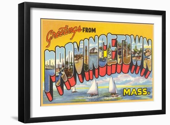 Greetings from Provincetown, Massachusetts-null-Framed Art Print