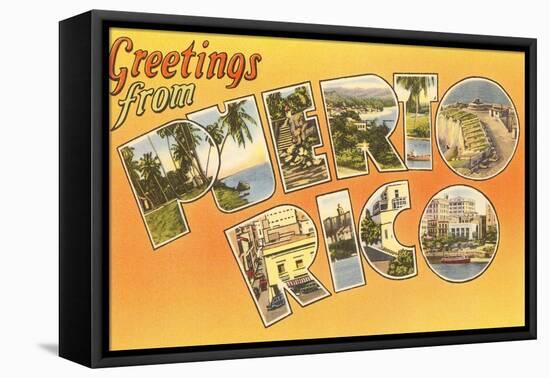 Greetings from Puerto Rico-null-Framed Stretched Canvas