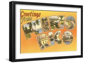 Greetings from Puerto Rico-null-Framed Art Print