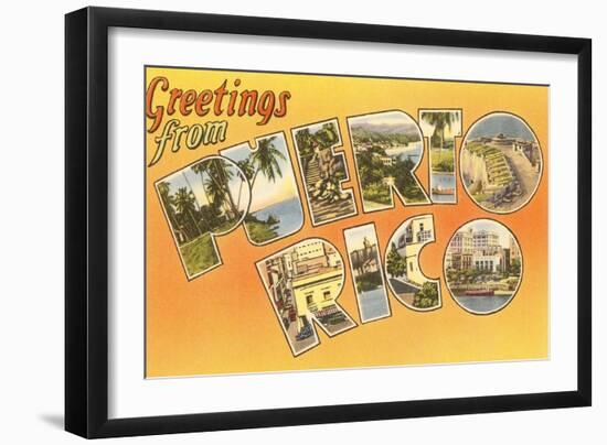 Greetings from Puerto Rico-null-Framed Art Print