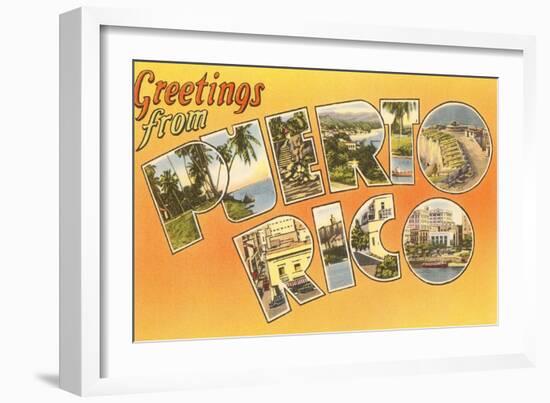 Greetings from Puerto Rico-null-Framed Art Print