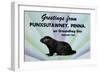 Greetings From Punxsutawney, Penna On Groundhog Day-Curt Teich & Company-Framed Premium Giclee Print