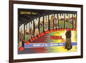 Greetings from Punxsutawney, Pennsylvania-null-Framed Art Print