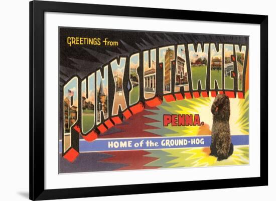 Greetings from Punxsutawney, Pennsylvania-null-Framed Art Print