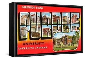 Greetings from Purdue, Indiana-null-Framed Stretched Canvas