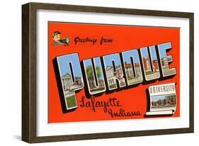 Greetings from Purdue University, Lafayette Indiana-null-Framed Giclee Print