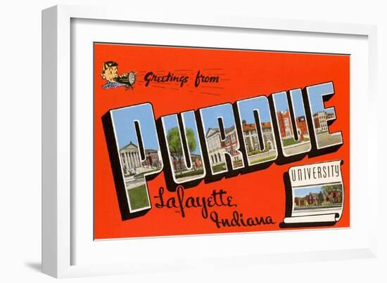 Greetings from Purdue University, Lafayette Indiana-null-Framed Giclee Print