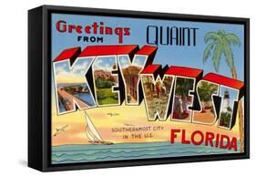 Greetings from Quaint Key West, Florida, the Southernmost City in the U.S.-null-Framed Stretched Canvas