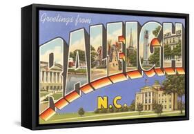 Greetings from Raleigh, North Carolina-null-Framed Stretched Canvas