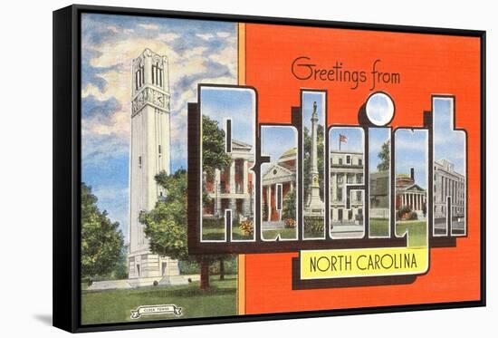 Greetings from Raleigh, North Carolina-null-Framed Stretched Canvas