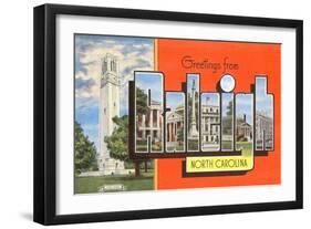 Greetings from Raleigh, North Carolina-null-Framed Art Print