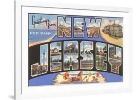 Greetings from Red Bank, New Jersey-null-Framed Premium Giclee Print