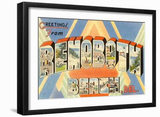 Greetings from Rehoboth Beach, Delaware-null-Framed Art Print