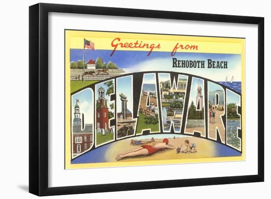 Greetings from Rehoboth Beach, Delaware-null-Framed Art Print