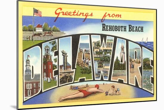 Greetings from Rehoboth Beach, Delaware-null-Mounted Art Print