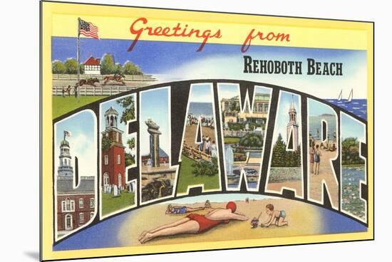 Greetings from Rehoboth Beach, Delaware-null-Mounted Premium Giclee Print