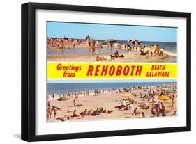 Greetings from Rehoboth Beach, Delaware-null-Framed Art Print