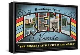 Greetings from Reno, Nevada, the Biggest Little City in the World-null-Framed Stretched Canvas