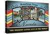 Greetings from Reno, Nevada, the Biggest Little City in the World-null-Stretched Canvas