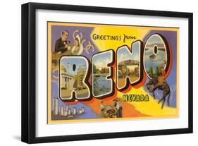 Greetings from Reno, Nevada-null-Framed Art Print