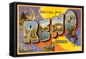 Greetings from Reno, Nevada-null-Framed Stretched Canvas