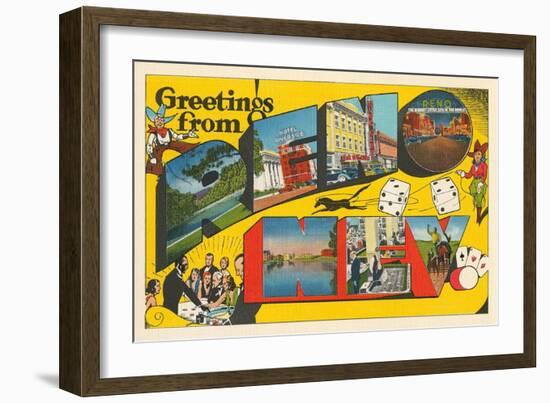 Greetings from Reno, Nevada-null-Framed Art Print