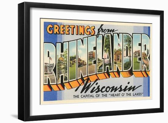 Greetings from Rhinelander, Wisconsin-null-Framed Art Print