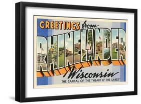 Greetings from Rhinelander, Wisconsin-null-Framed Art Print