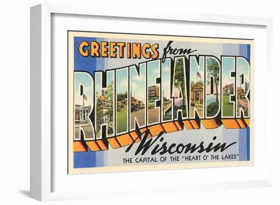 Greetings from Rhinelander, Wisconsin-null-Framed Art Print