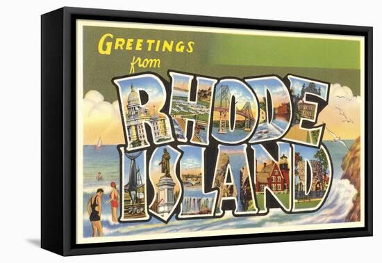 Greetings from Rhode Island-null-Framed Stretched Canvas