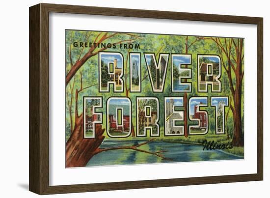 Greetings from River Forest, Illinois-null-Framed Art Print