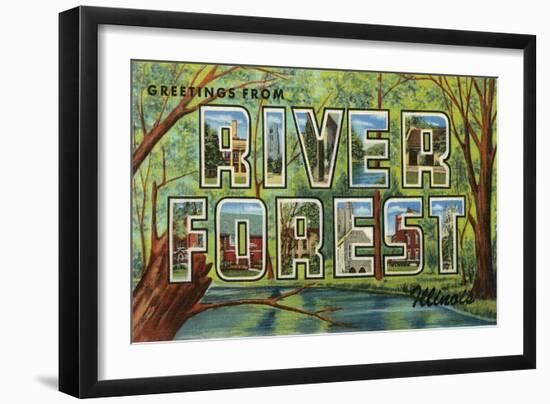 Greetings from River Forest, Illinois-null-Framed Art Print