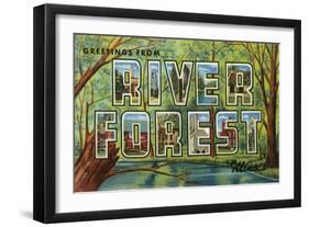 Greetings from River Forest, Illinois-null-Framed Art Print