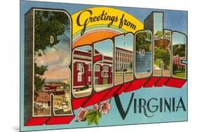 Greetings from Roanoke, Virginia-null-Mounted Premium Giclee Print