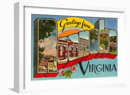 Greetings from Roanoke, Virginia-null-Framed Art Print