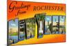 Greetings from Rochester, New York-null-Mounted Art Print