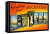 Greetings from Rochester, New York-null-Framed Stretched Canvas