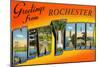 Greetings from Rochester, New York-null-Mounted Art Print